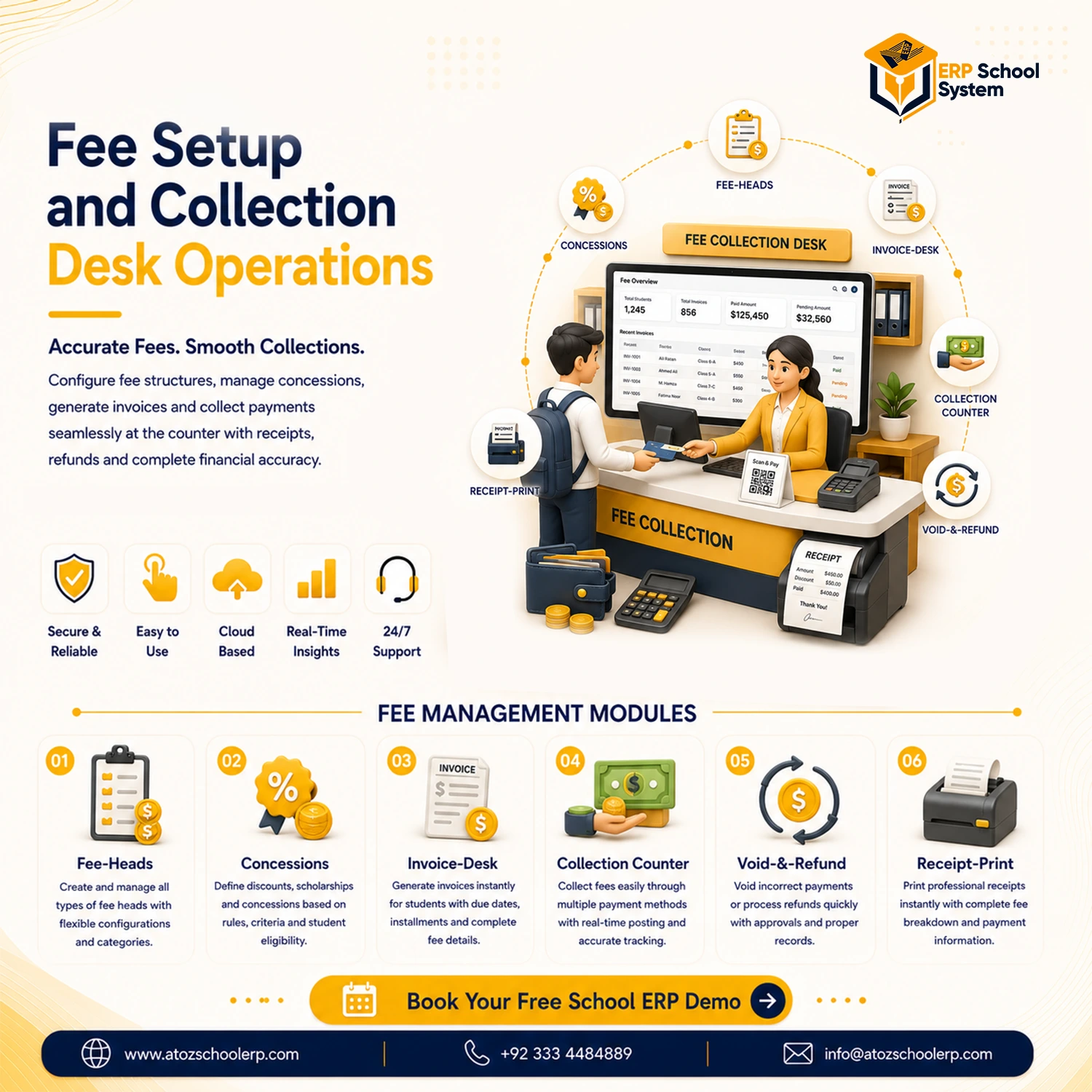 Fee-Setup and Collection Desk Operations